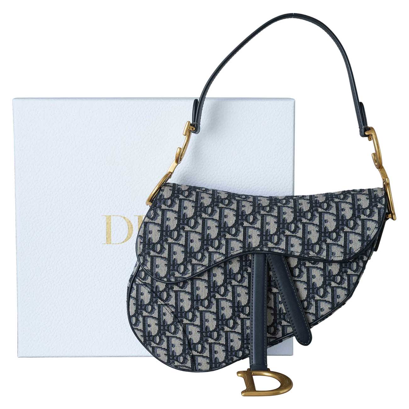 CHRISTIAN DIOR(USED)크리스찬디올 오블리크 새들백 미듐 & 스트랩